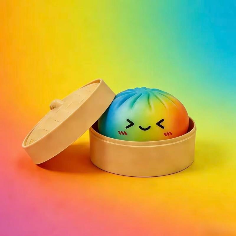 🔥Glitter Dumpling Squishy Steamer Blind Box Surprise Squeeze Fun